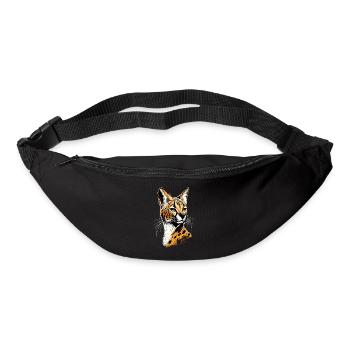 Serval Raubkatze Afrika Savannah Leopard Katzen - Gürteltasche - Schwarz - Vorne