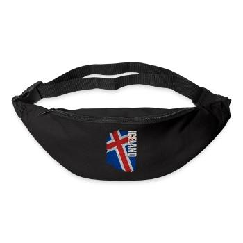 Vertical Iceland flag, I love Iceland - Bum bag - black - Front