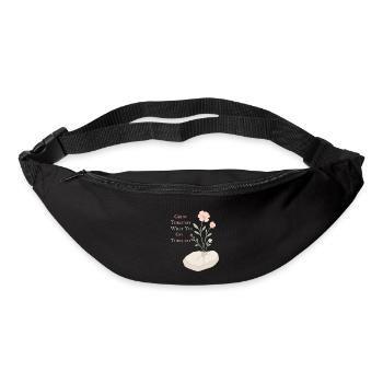 Motif floral inspirant - Espoir et force - Sac banane - noir - Devant
