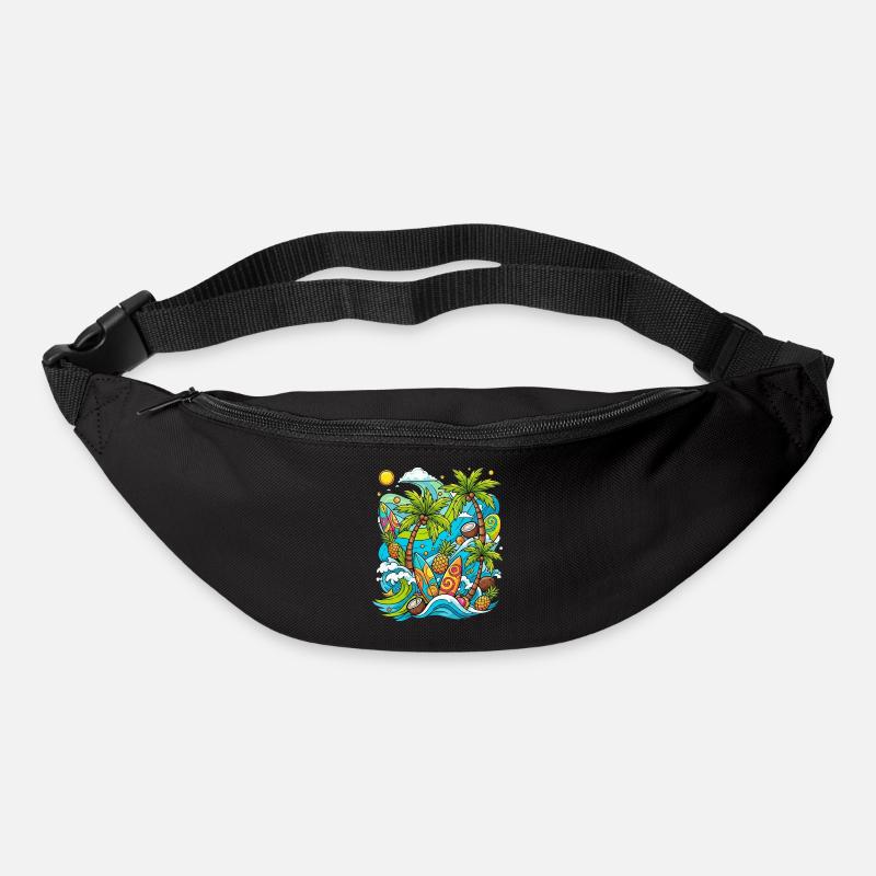 Modèle de vacances tropicales - Sac banane - noir