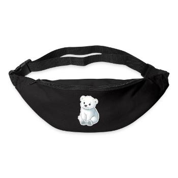 Polar Bear Illustration – Arctic Animal Motif - Bum bag - black - Front