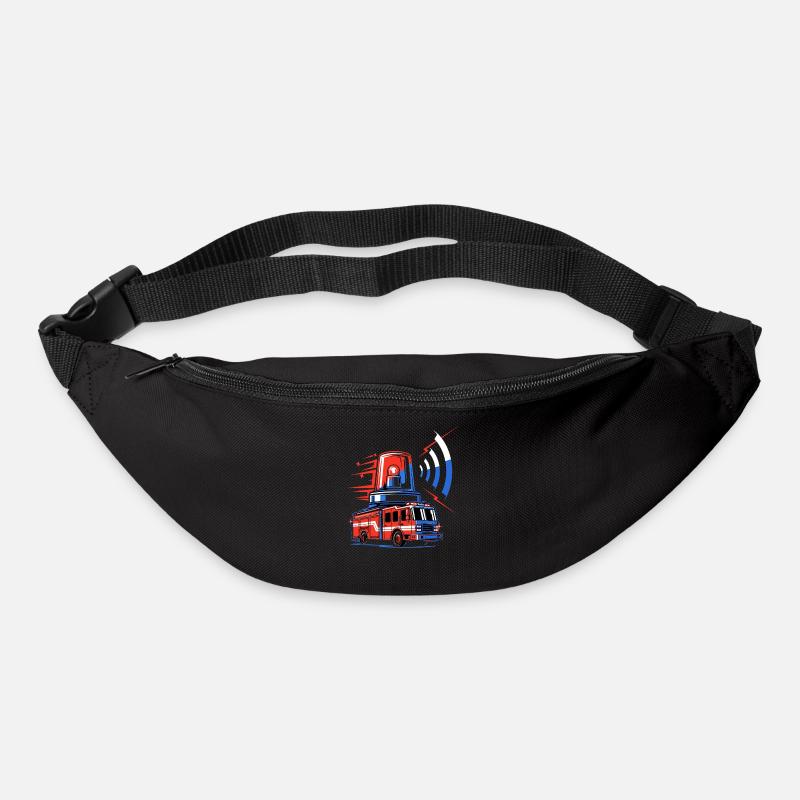 Feuerwehrauto mit Sirene - Gürteltasche - Schwarz