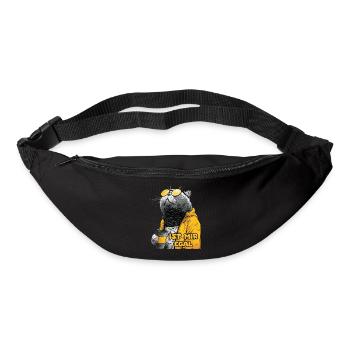 Mürrische Katze mit Kaffee und dem Spruch - Gürteltasche - Schwarz - Vorne