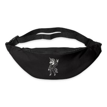 Rockmusik Einhorn Lustig Heavy Metal Mann Frau - Gürteltasche - Schwarz - Vorne