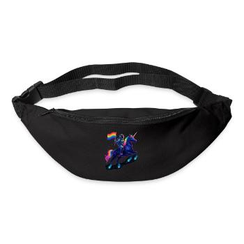 Astronaut Auf Einhorn Mit Regenbogenflagge - Gürteltasche - Schwarz - Vorne