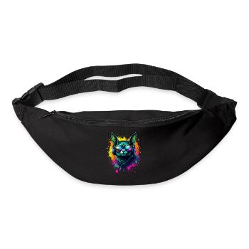 Neon Fledermaus mit Kopfhörern - Gürteltasche - Schwarz - Vorne