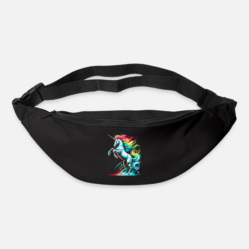 Vibrant néon licorne tolérance illustration - Sac banane - noir