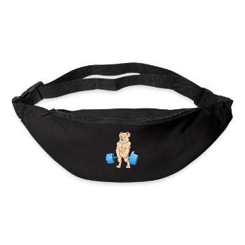 Muskulöser Hund Golden Retriever Gewichte heben - Gürteltasche - Schwarz - Vorne
