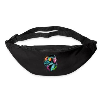 Velociraptor DJ Dino Fans Neon Graffiti Style - Bum bag - black - Front