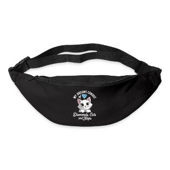 Träume bestehen aus Diamanten, Katzen, Nickerchen - Gürteltasche - Schwarz - Vorne
