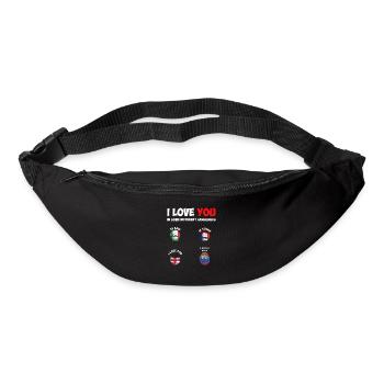 Idée Cadeau Russe et Russie Je t'aime St Valentin - Sac banane - noir - Devant