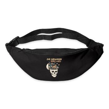 Flowers in the skull with a message - Bum bag - black - Front