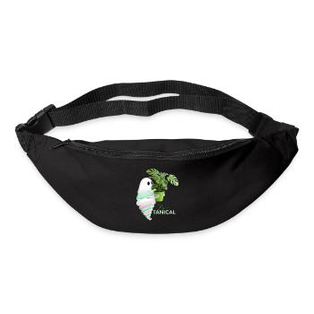 Tropischer Monstera und Glossy Zapfen - Gürteltasche - Schwarz - Vorne
