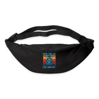 Raccoon Saying Garbage Humor Funny Gift Idea - Bum bag - black - Front