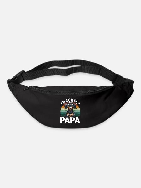 Dackel Papa Hund Motiv Lustig Vatertag Teckel - Gürteltasche - Schwarz