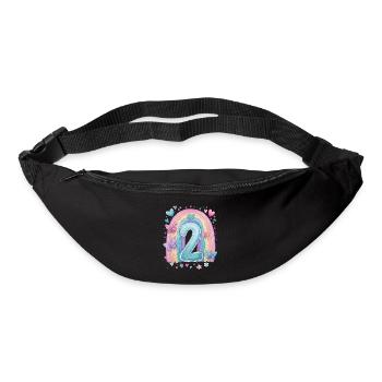 Pastel Rainbow 2 Years Second Birthday - Bum bag - black - Front