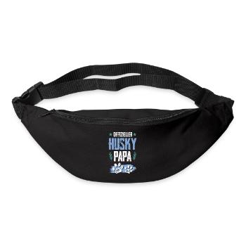 papa chien husky - Sac banane - noir - Devant
