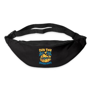 Été graphique fleur soleil plage vacances - Sac banane - noir - Devant