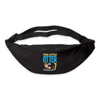 Cette loutre a 7 ans - Motif d’anniversaire mignon - Sac banane - noir - Devant
