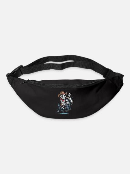 Skeleton cowboy on goat - Bum bag - black
