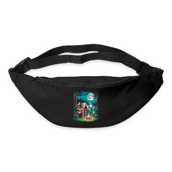 Bigfoot au feu de camp avec extraterrestre - Sac banane - noir - Devant