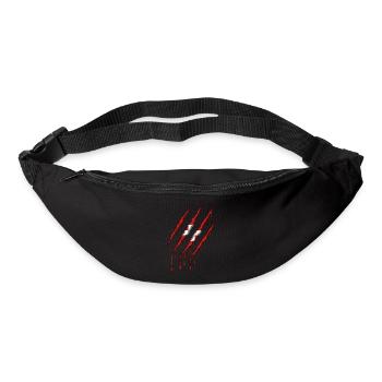 Danemark griffe grunge dannebrog drapeau scratch - Sac banane - noir - Devant