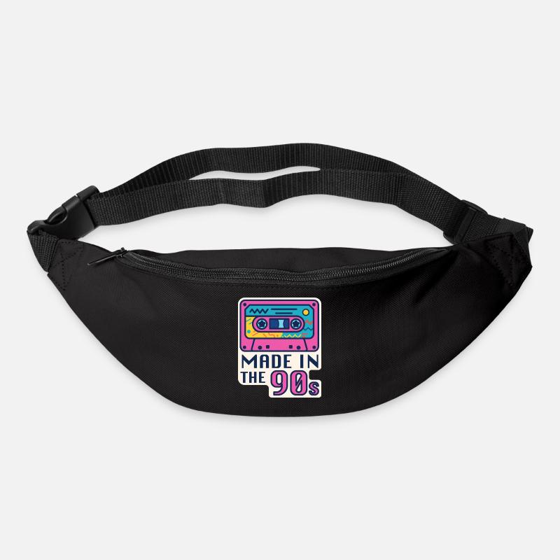 Kassette 90er Nostalgie Design - Gürteltasche - Schwarz