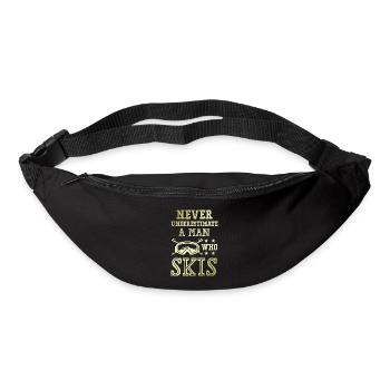 Don't underestimate a ski man - Bum bag - black - Front