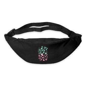 Motif triangulaire - Turquoise Pink - Sac banane - noir - Devant