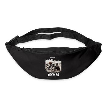 Je ne ronfle pas, je rêve Je suis un tracteur - Sac banane - noir - Devant