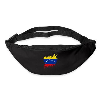 Drapeau du Venezuela, style déchiré - Sac banane - noir - Devant