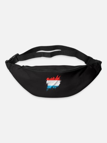Luxemburger Flagge, Rissenstil - Gürteltasche - Schwarz