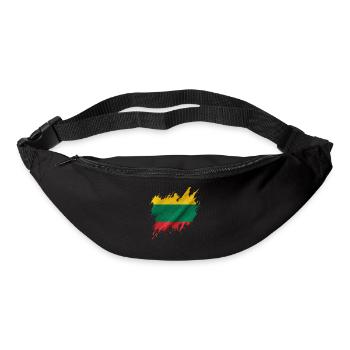 Lithuanian flag, torn style - Bum bag - black - Front