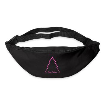 Neon Pink Christmas Tree Outline - Bum bag - black - Front