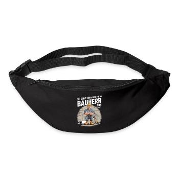 Stolzer Bauherr mit Helm & Werkzeug - Gürteltasche - Schwarz - Vorne