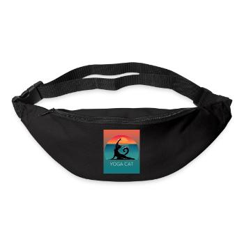 Yoga Cat – Un design décontracté pour les fans de chats - Sac banane - noir - Devant
