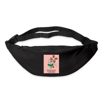 Santa's Favorite Troublemaker – Funny Dog - Bum bag - black - Front