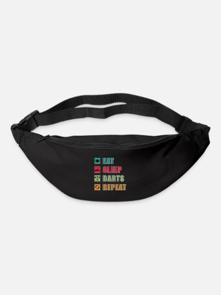 Essen Schlaf Darts Wiederholen - Gürteltasche - Schwarz
