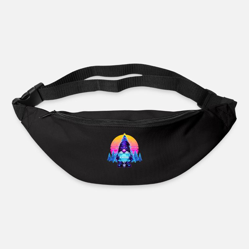 KI GNOME - Synthwave Retrowave des années 80 - Sac banane - noir