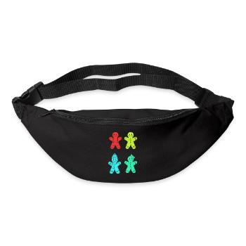 Noël en pain d’épices du Père Noël - Sac banane - noir - Devant