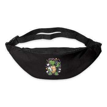 Lernende Schildkröte mit Stift - Gürteltasche - Schwarz - Vorne