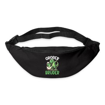 Motif de frère et de sœur dinosaure dinosaure Big Brother - Sac banane - noir - Devant