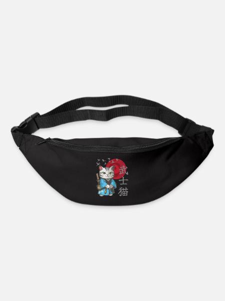 Katze Anime japanisch Samurai Kätzchen - Gürteltasche - Schwarz