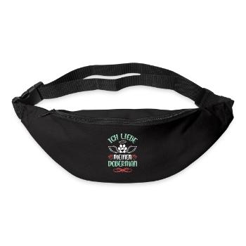 Amour des Dobermans avec des ailes - Sac banane - noir - Devant