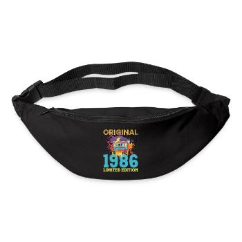 Anniversaire 40 ans 1986 Cassette Vintage Rétro - Sac banane - noir - Devant