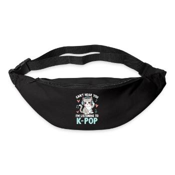 Cant Hear You Im Listening To K Pop - Gürteltasche - Schwarz - Vorne