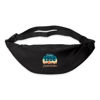 70e Anniversaire 70 ans 1956 Cadeau Vintage Rétro - Sac banane - noir - Devant