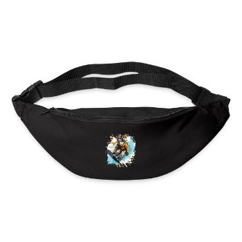 Husky Hund Snowboard - Gürteltasche - Schwarz - Vorne