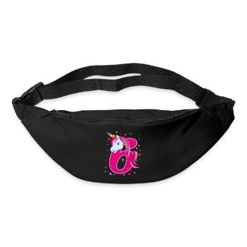 Einhorn,  6 Jahre alt, 6. Geburtstag, Kind - Gürteltasche - Schwarz - Vorne