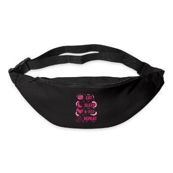 Essen, schlafen, K-Pop wiederholen, koreanische Musik, Kpop, Liebe, - Gürteltasche - Schwarz - Vorne